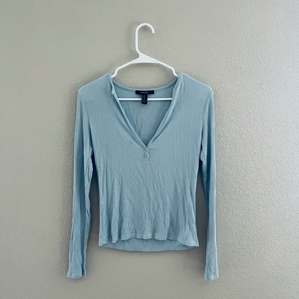 Blue long sleeve blouse